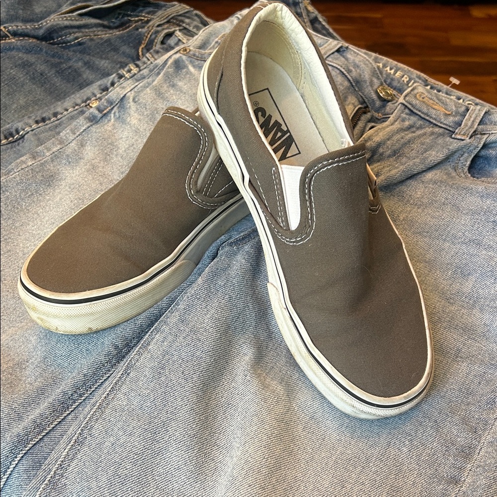 Vans Women's Gray Slip-On Sneakers